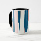 Mug Rose Bleu et Blanc Abstrait (Devant gauche)