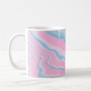 MUG ROSE BLEU ET BLANC ART ABSTRAIT