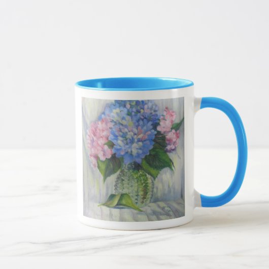 Mug "Rose, bleu, et verre " (Droite)