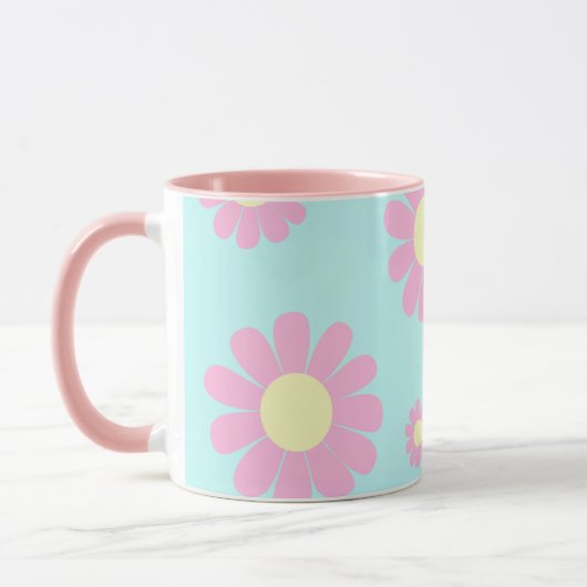 Mug Rose bleu marron (Gauche)