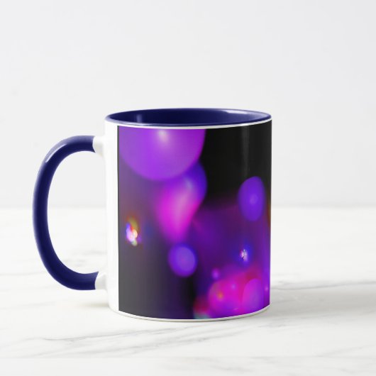 MUG ROSE BLEU PURPLE NOIR FRACTAL BUBBLES MONOGRAM (Gauche)