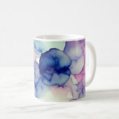 Mug Rose bleu violet Aquarelle peinture Fusion (Devant droit)