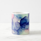 Mug Rose bleu violet Aquarelle peinture Fusion (Centre)