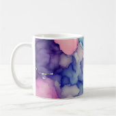 Mug Rose bleu violet Aquarelle peinture Fusion (Gauche)