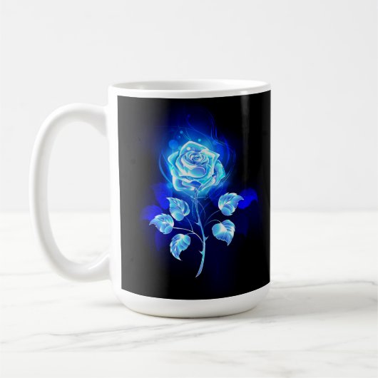Mug Rose bleue brûlante (Gauche)