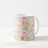 Mug Rose Blush Faux Parties scintillant Étincelle Flor (Devant droit)