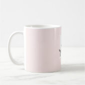 Mug Rose Blush moderne Nom du monogramme personnalisé (Gauche)