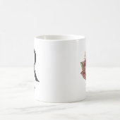 Mug Rose Boho Girly Floral Monogramme initiale R (Centre)