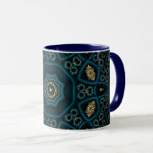 Mug Rose Boho Gold Vert Mandala (Devant droit)