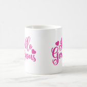 Mug Rose Bonjour merveilleuse citation (Centre)