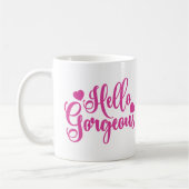 Mug Rose Bonjour merveilleuse citation (Gauche)