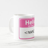 Mug Rose Bonjour Mon nom est,<NAME> (Devant gauche)