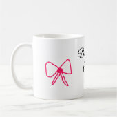 MUG ROSE BOW SIMPLE BABY SHOWER AJOUTER LE NOM DATE MI (Gauche)