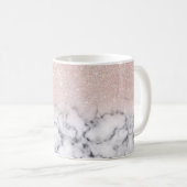 Mug Rose brillant Parties scintillant or Marbre Ombre (Devant droit)
