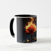 Mug Rose brûlant - La passion rencontre la destruction (Devant gauche)