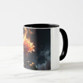 Mug Rose brûlant - La passion rencontre la destruction (Devant droit)