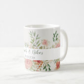 Mug Rose Bush Aquarelle Art Monogramme (Devant droit)