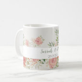 Mug Rose Bush Aquarelle Art Monogramme (Devant gauche)