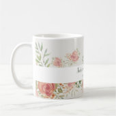 Mug Rose Bush Aquarelle Art Monogramme (Gauche)