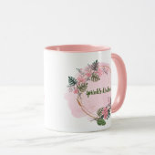 Mug Rose, cercle floral, motivation (Devant droit)