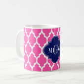 Mug Rose Chaud #2 Blanc Marocain #4 Navy Monogramme No (Devant gauche)
