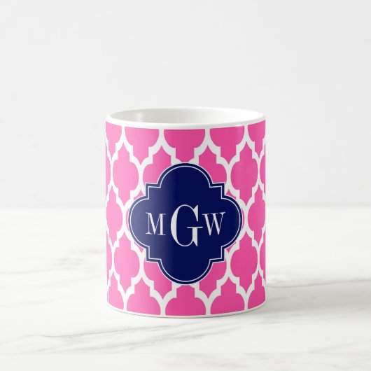 Mug Rose Chaud #2 Blanc Marocain #4 Navy Monogramme No (Centre)