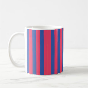 Mug Rose Chaud & Bleu Royal Rayures Verticales Gras