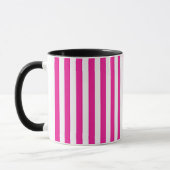 Mug Rose Chaud et Rayures Verticales Blanches Minimali (Gauche)