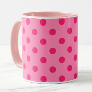 Mug Rose Chaud Sur Pois Rose Design Motif