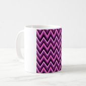 Mug Rose Chaude & Chevron Noir – Motif Zigzag Électriq (Devant gauche)
