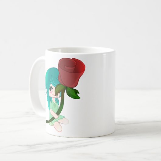 Mug Rose Chibi Avec Rose (Devant gauche)