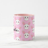 Mug Rose Chic Moderne Cute Fluffé Lapin Lapin (Centre)