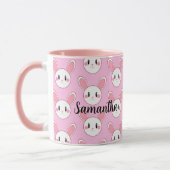 Mug Rose Chic Moderne Cute Fluffé Lapin Lapin (Gauche)