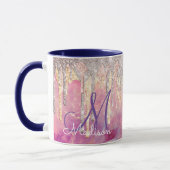 Mug Rose chic rose parties scintillant gouttes monogra (Gauche)