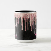 Mug Rose chic rousse noir goutte à goutte monogramme (Centre)