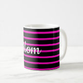 Mug Rose Choc et Rayures Noires (Devant droit)