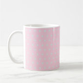 Mug Rose Clair Points Bleus Gris Clair (Gauche)