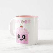 MUG ROSE CUPCAKE SUCRÉ KAWAII (Devant gauche)