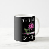 Mug Rose dans le désespoir Texte blanc (Devant droit)
