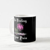 Mug Rose dans le désespoir Texte blanc (Devant gauche)