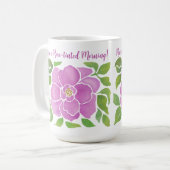 Mug Rose d'aquarelle violet (Devant gauche)