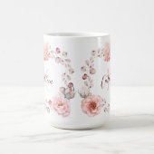 Mug Rose d'aquarelle Wreath personnalisée | BLANCHE (Centre)
