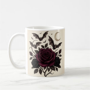 Mug Rose de Bourgogne gothique vampire Fleur foncée Ha