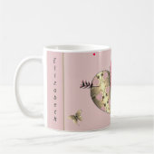 Mug Rose de bronze rose Coeur rouge Saint Valentin (Gauche)