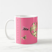 Mug Rose de bronze rose Coeur rouge Saint Valentin (Gauche)