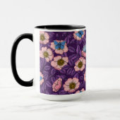 Mug Rose de chien et papillons en rose et violet (Gauche)