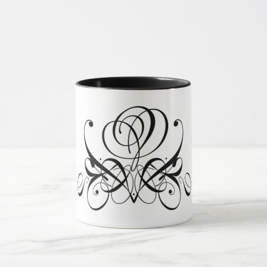 Mug Rose de défilement noir (Centre)