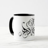 Mug Rose de défilement noir (Devant gauche)