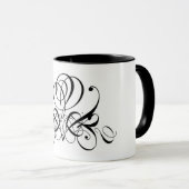 Mug Rose de défilement noir (Devant droit)