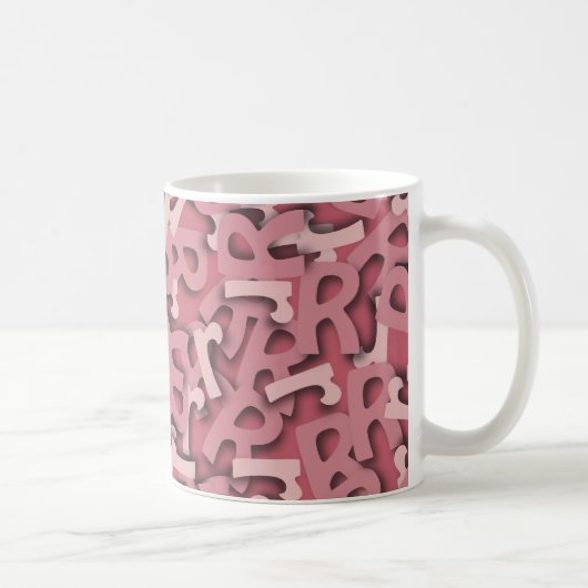 Mug Rose de la lettre R (Droite)